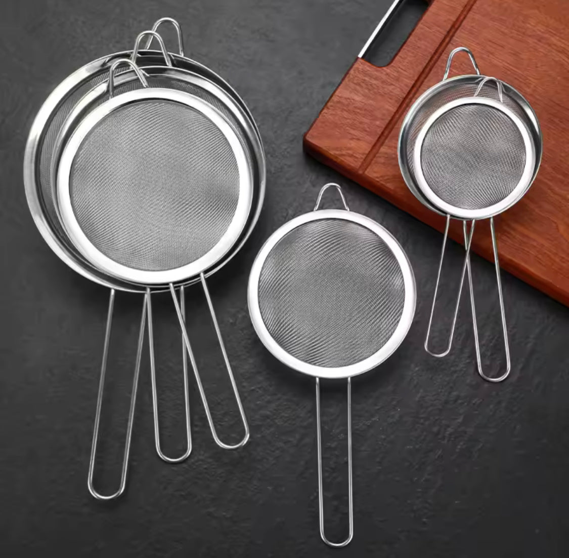 3 Pcs Stainless Steel Pointed Ear Sieve, Kitchen Household Flour Sieve, Pastry Tool Kitchen Accessories 3 Pcs Stainless Steel Pointed Ear Sieve, Kitchen Household Flour Sieve, Pastry Tool Kitchen Accessories